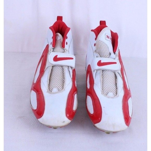 NIKE LN2 Football Cleats Size 15 Red White  14 UK    49.5 EUR  Hook Loop Close